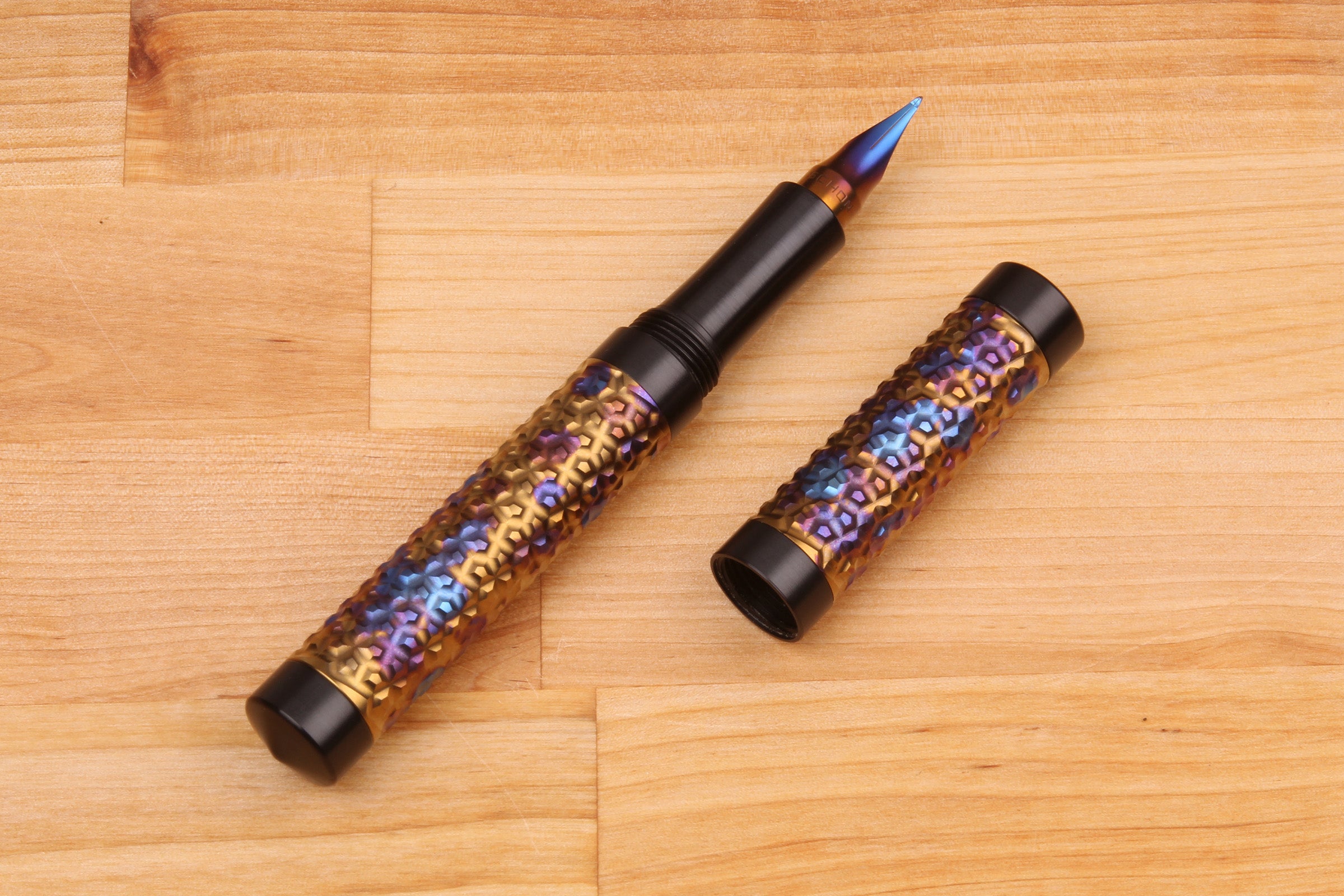 Faceted Titanium Shell Fountain Pen