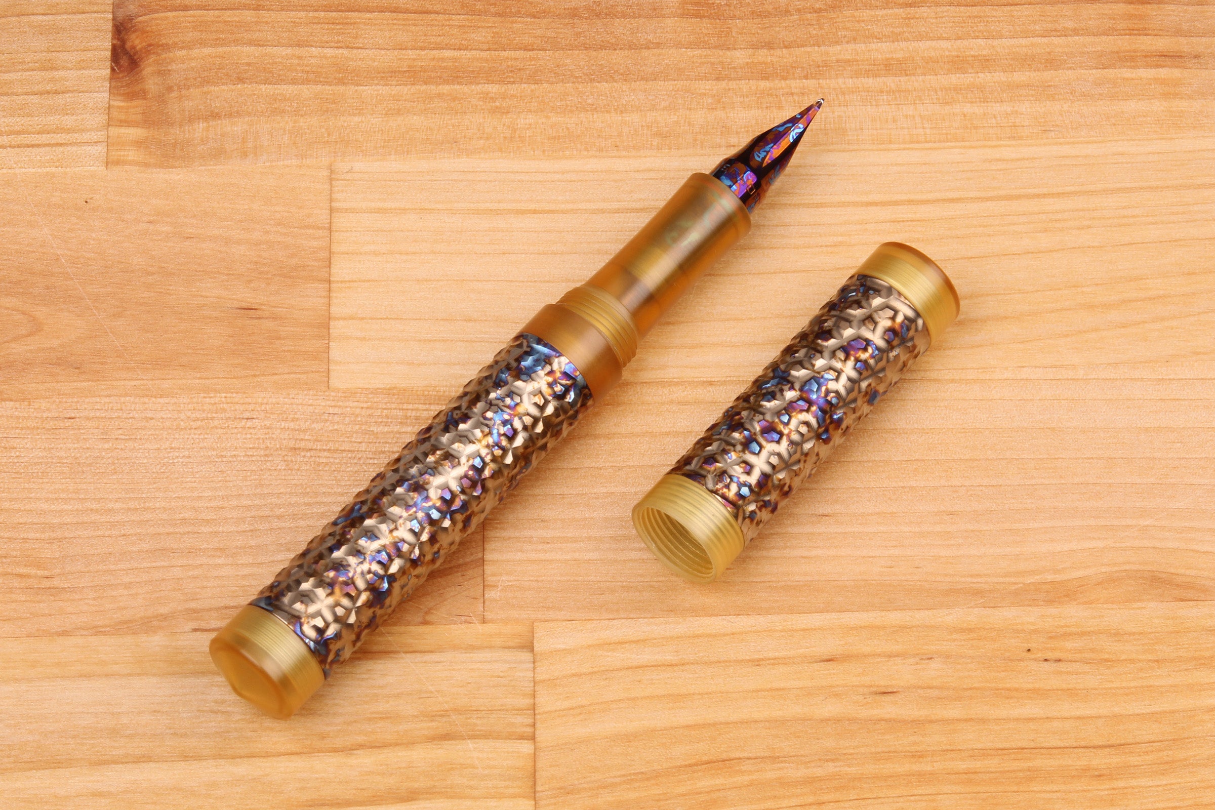 Faceted Titanium Shell Fountain Pen