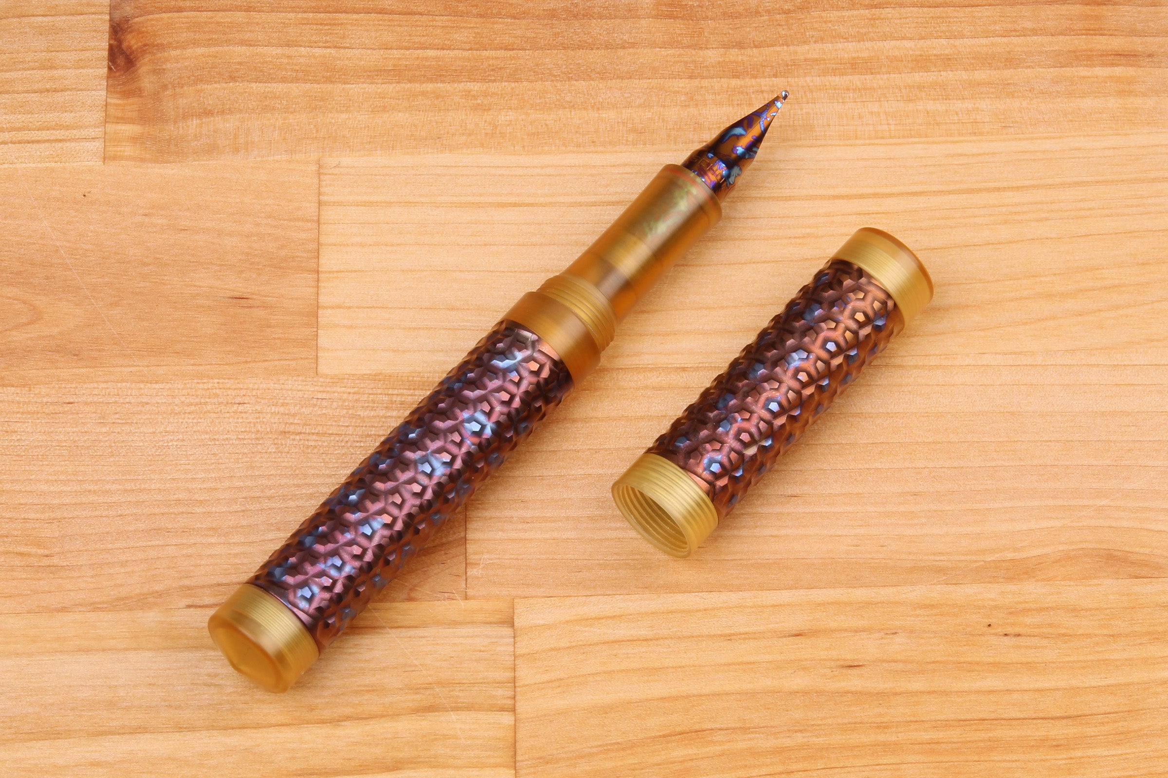 Faceted Titanium Shell Fountain Pen