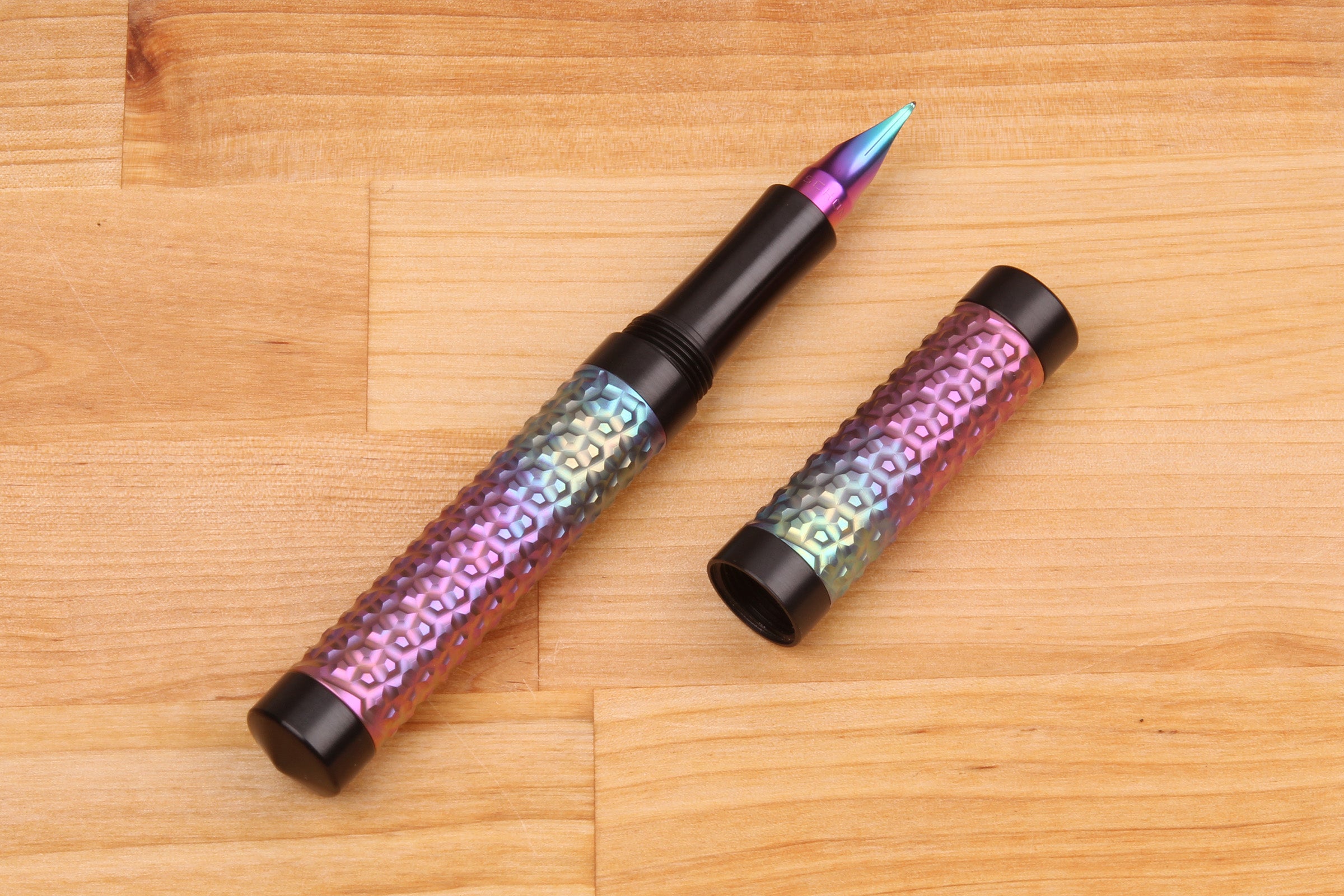 Faceted Titanium Shell Fountain Pen