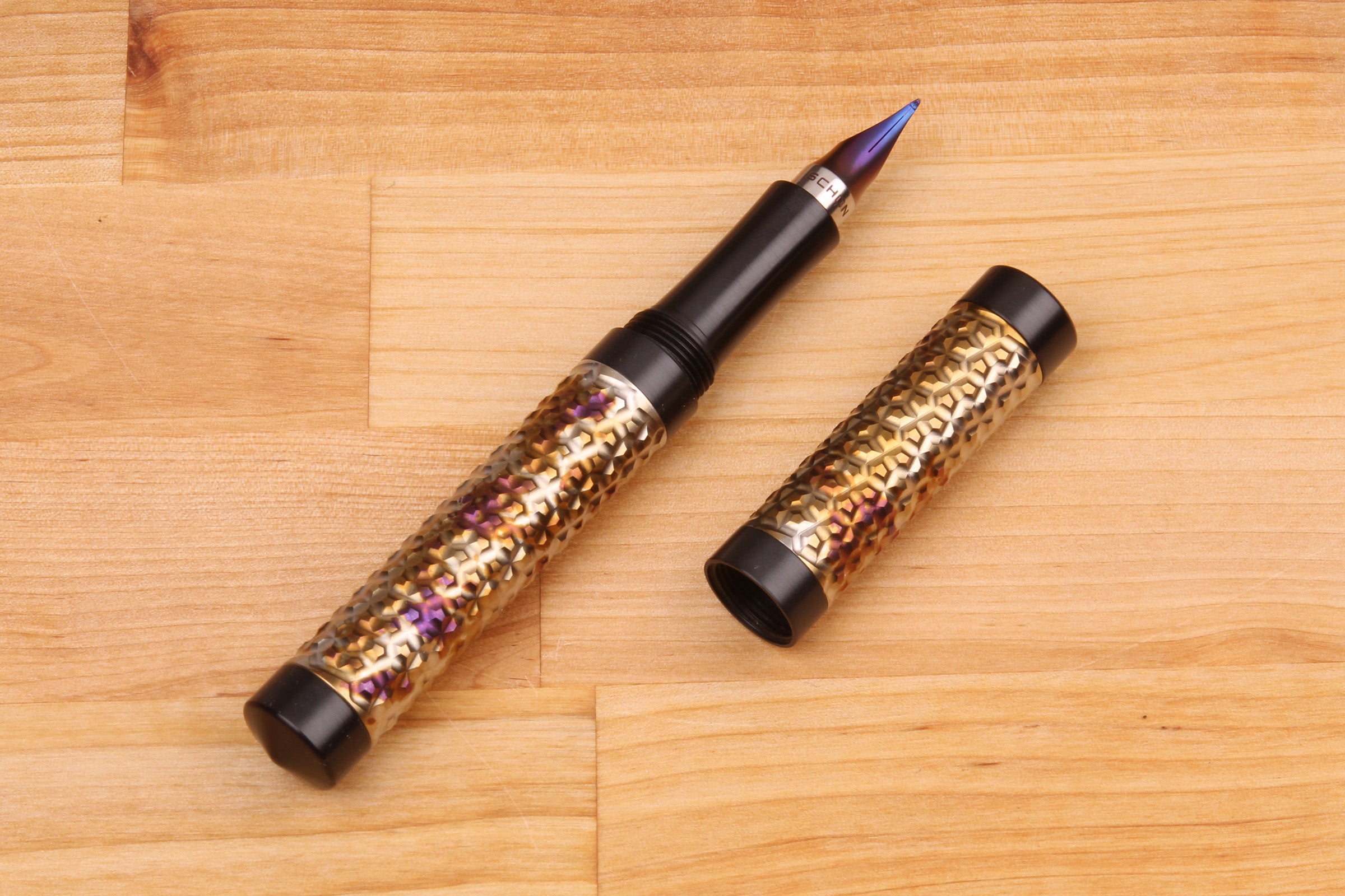 Faceted Titanium Shell Fountain Pen
