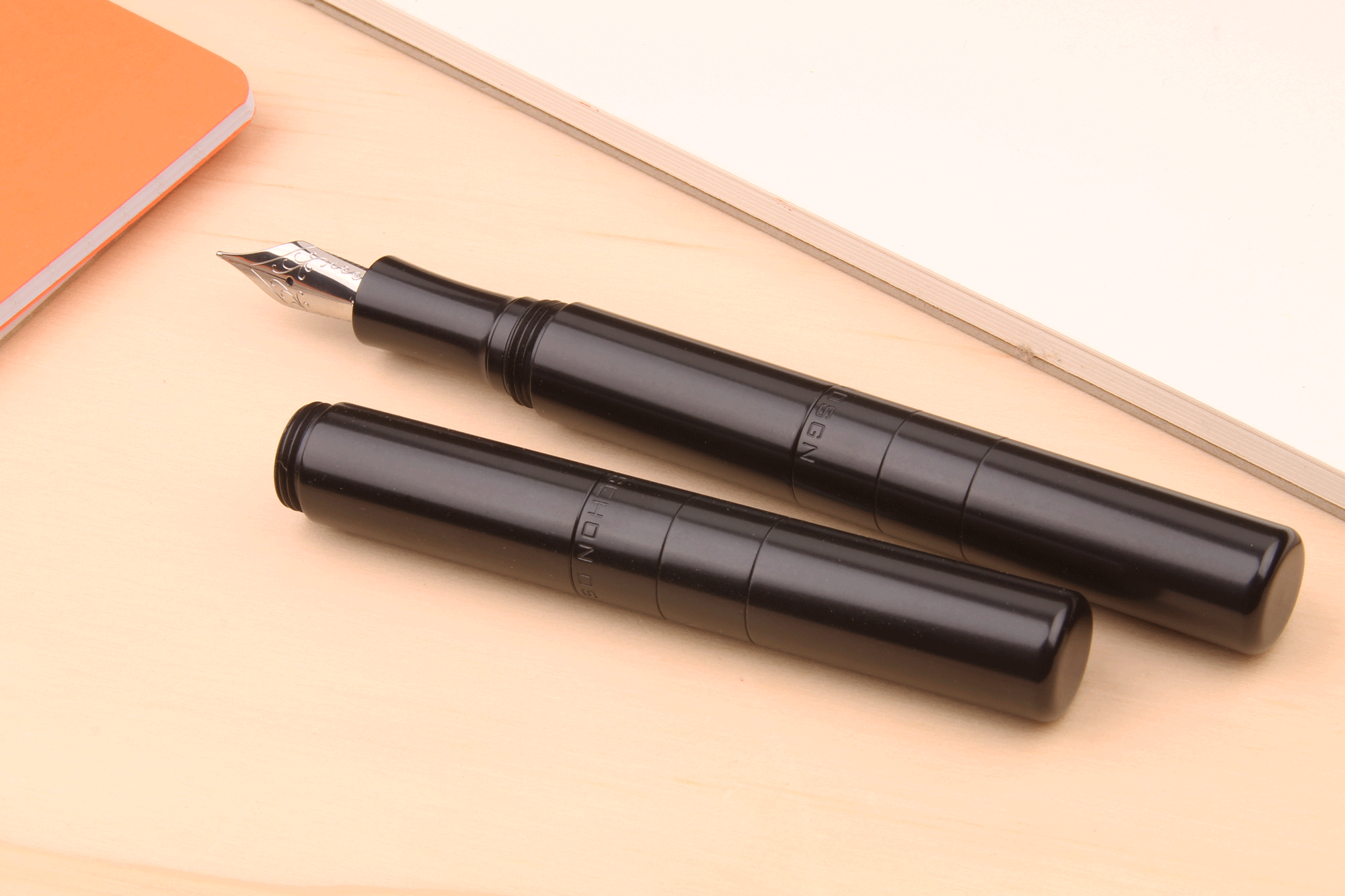 Engineered Plastics "Smoltem" Pocket Fountain Pen - Ultem/Peek/Black Ultem