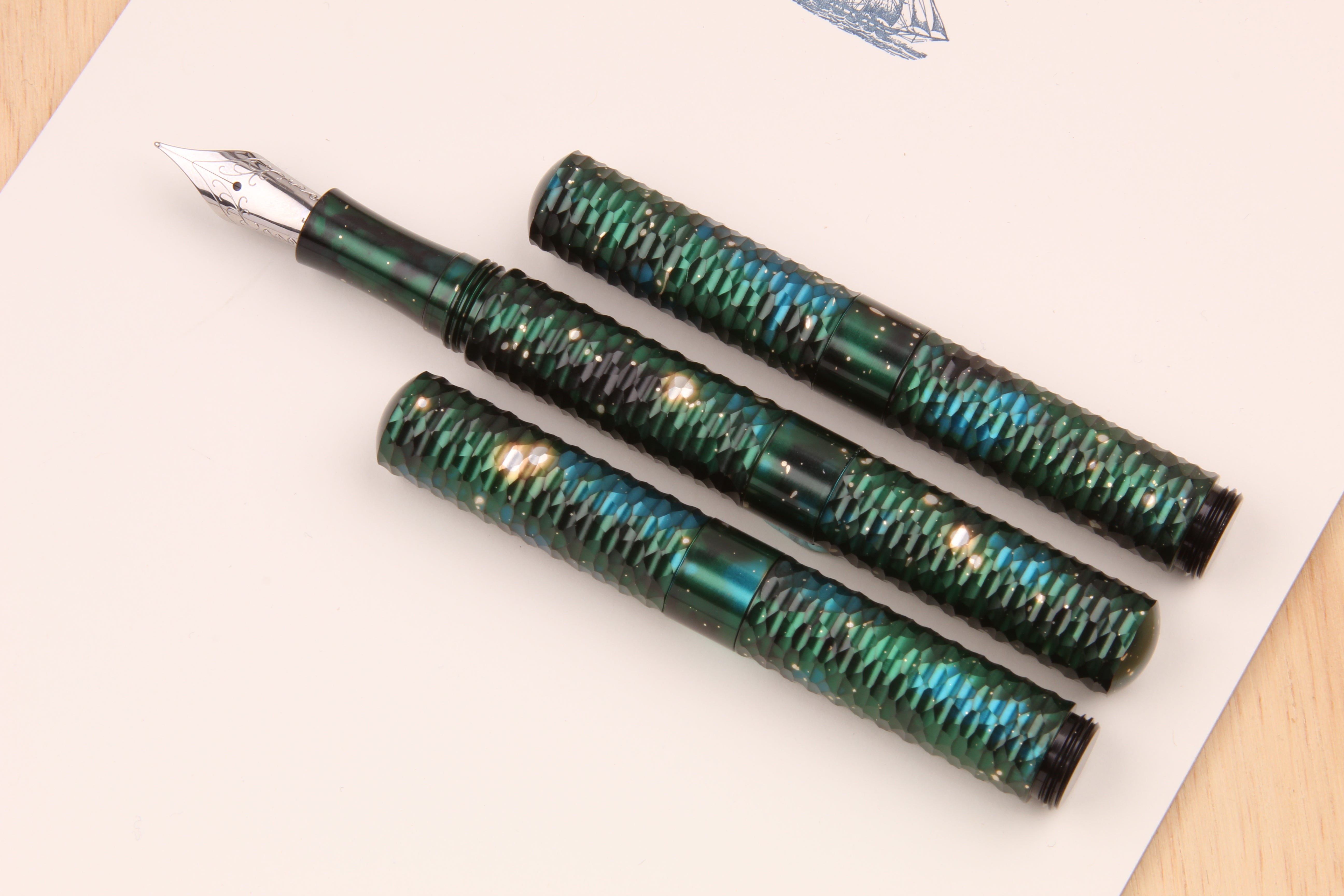 Anodized Aluminum Faceted "Pocket Six" Fountain Pen