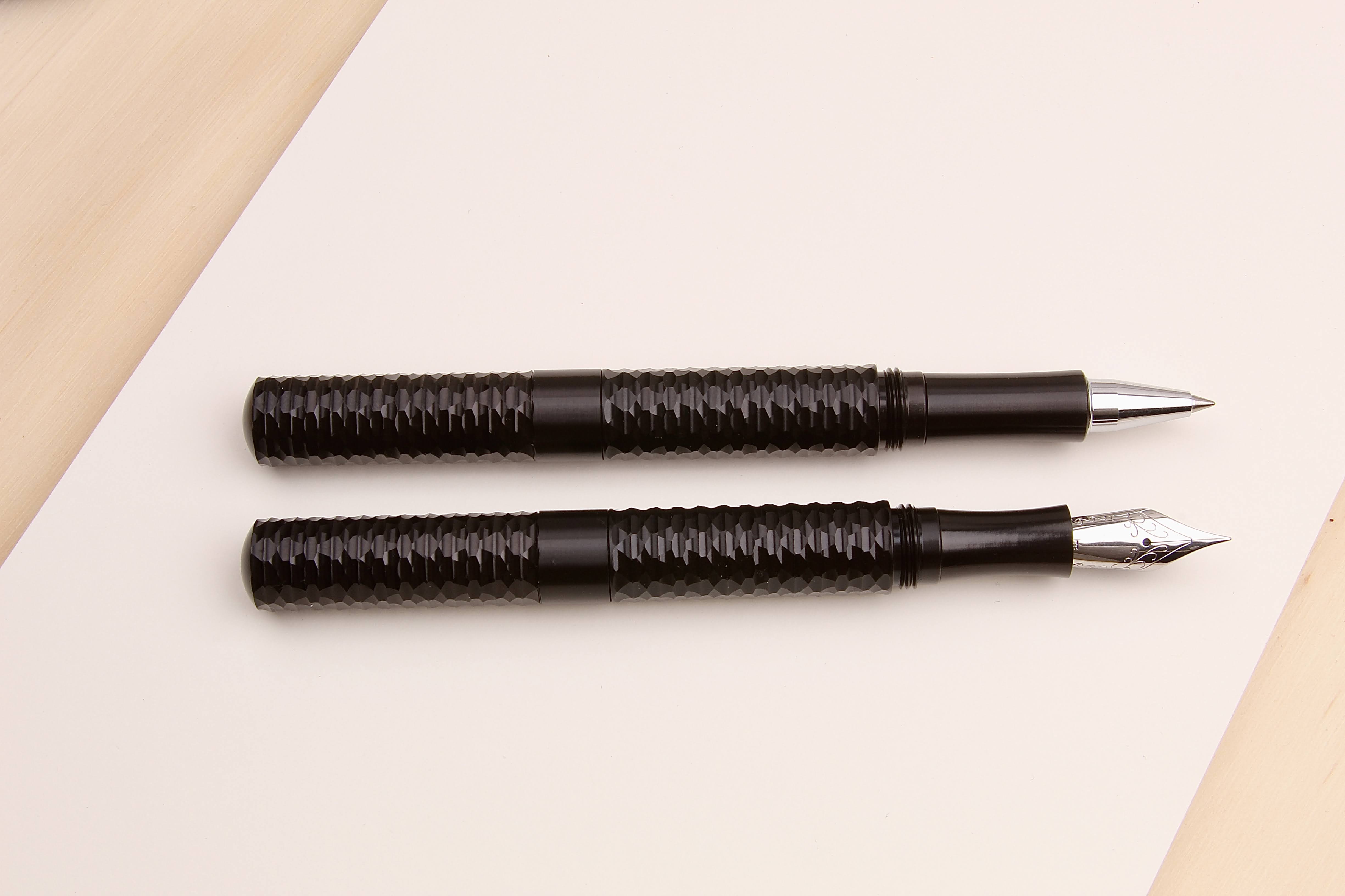 Anodized Aluminum Black Faceted "Pocket Six" Fountain Pen