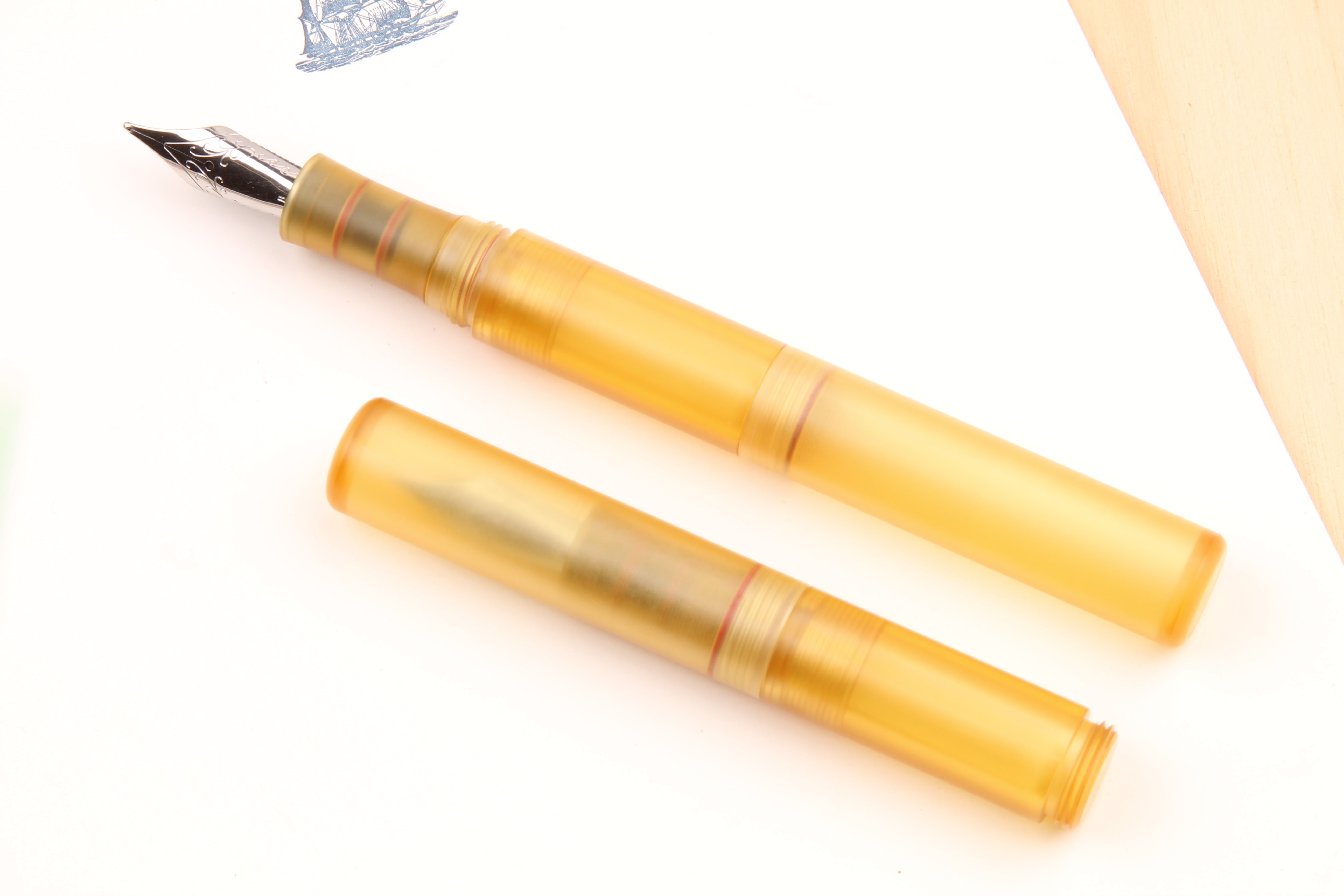 Engineered Plastics "Smoltem" Pocket Fountain Pen - Ultem/Peek/Black Ultem