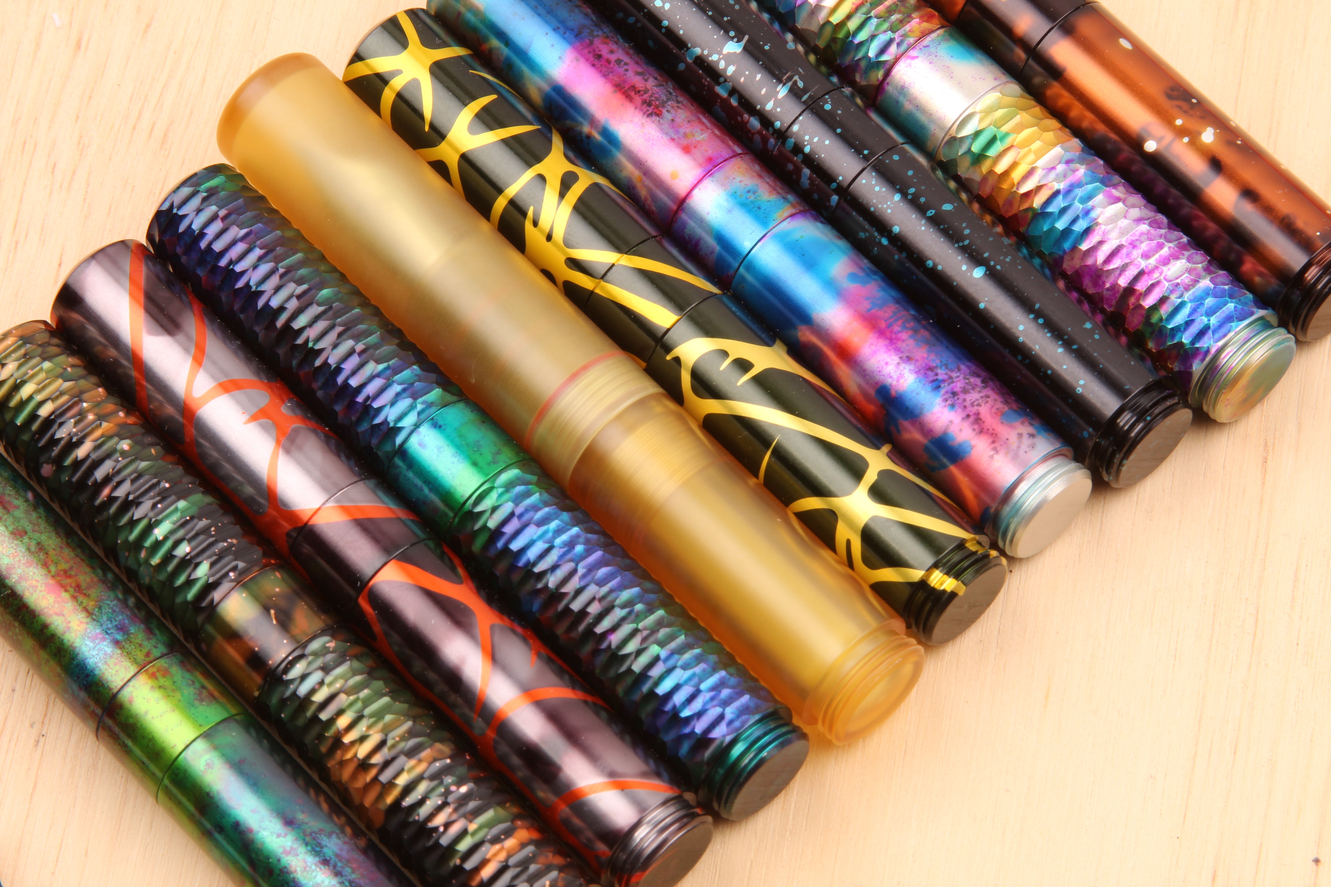 Engineered Plastics "Smoltem" Pocket Fountain Pen - Ultem/Peek/Black Ultem