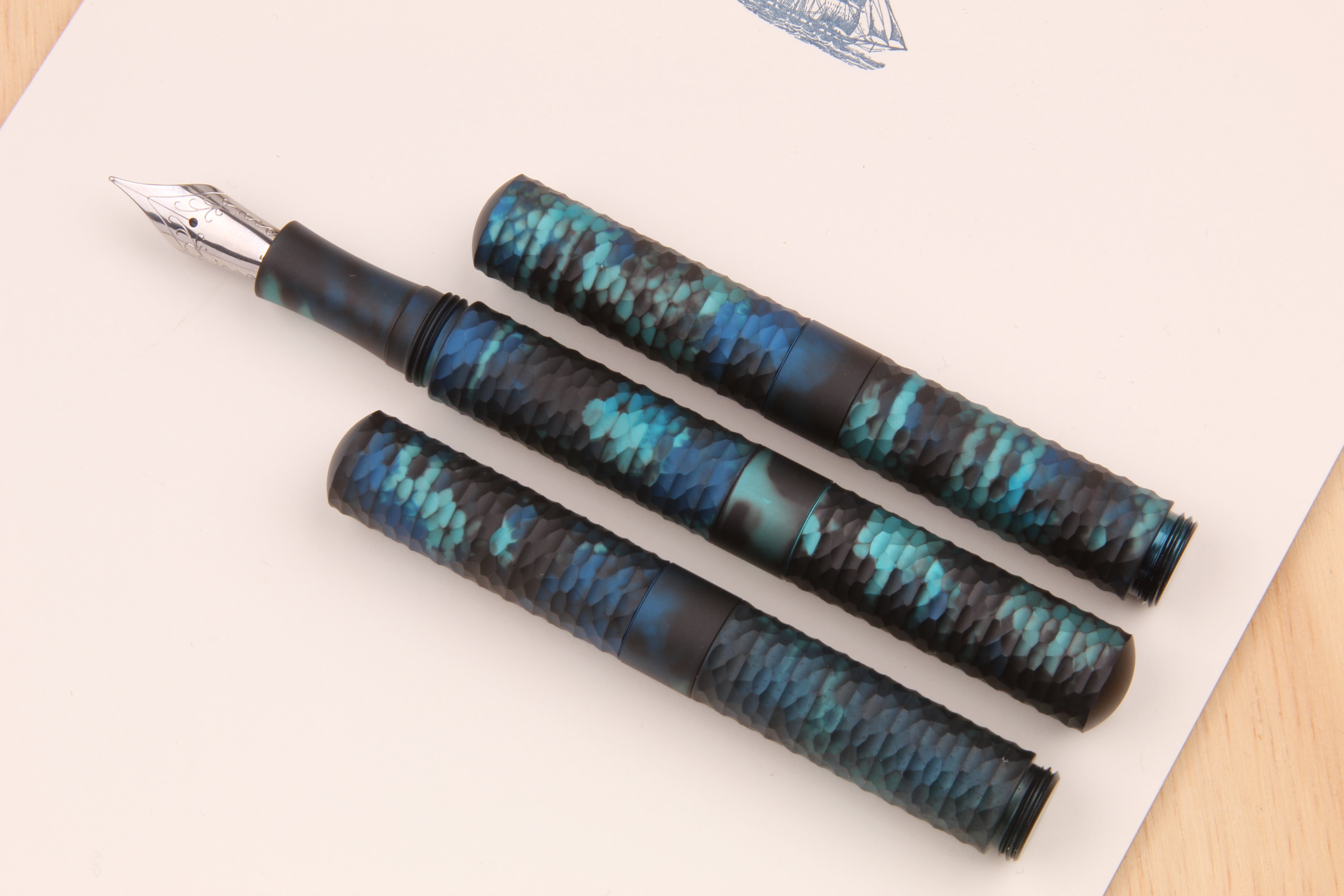 Anodized Aluminum Faceted "Pocket Six" Fountain Pen