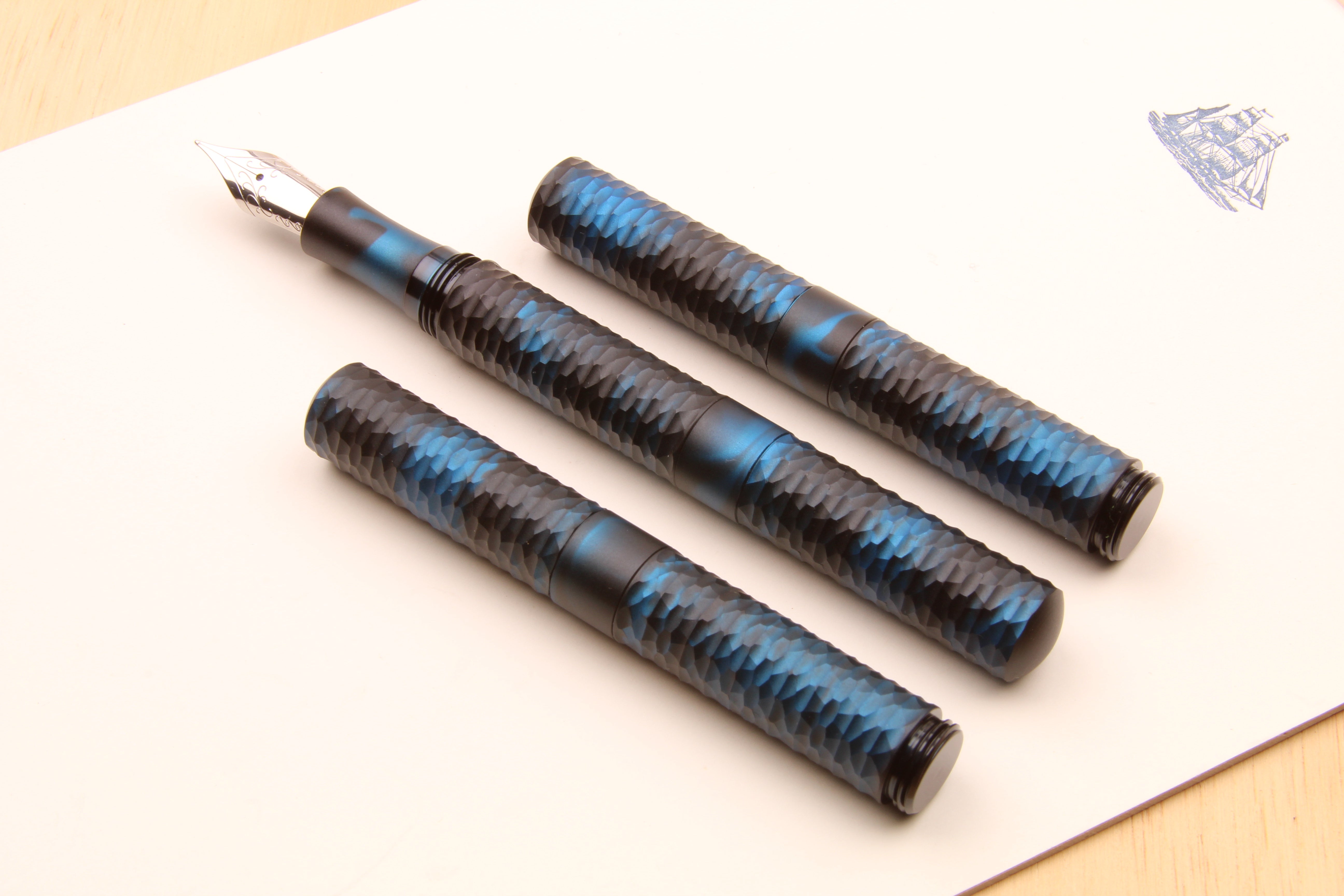 Anodized Aluminum Faceted "Pocket Six" Fountain Pen