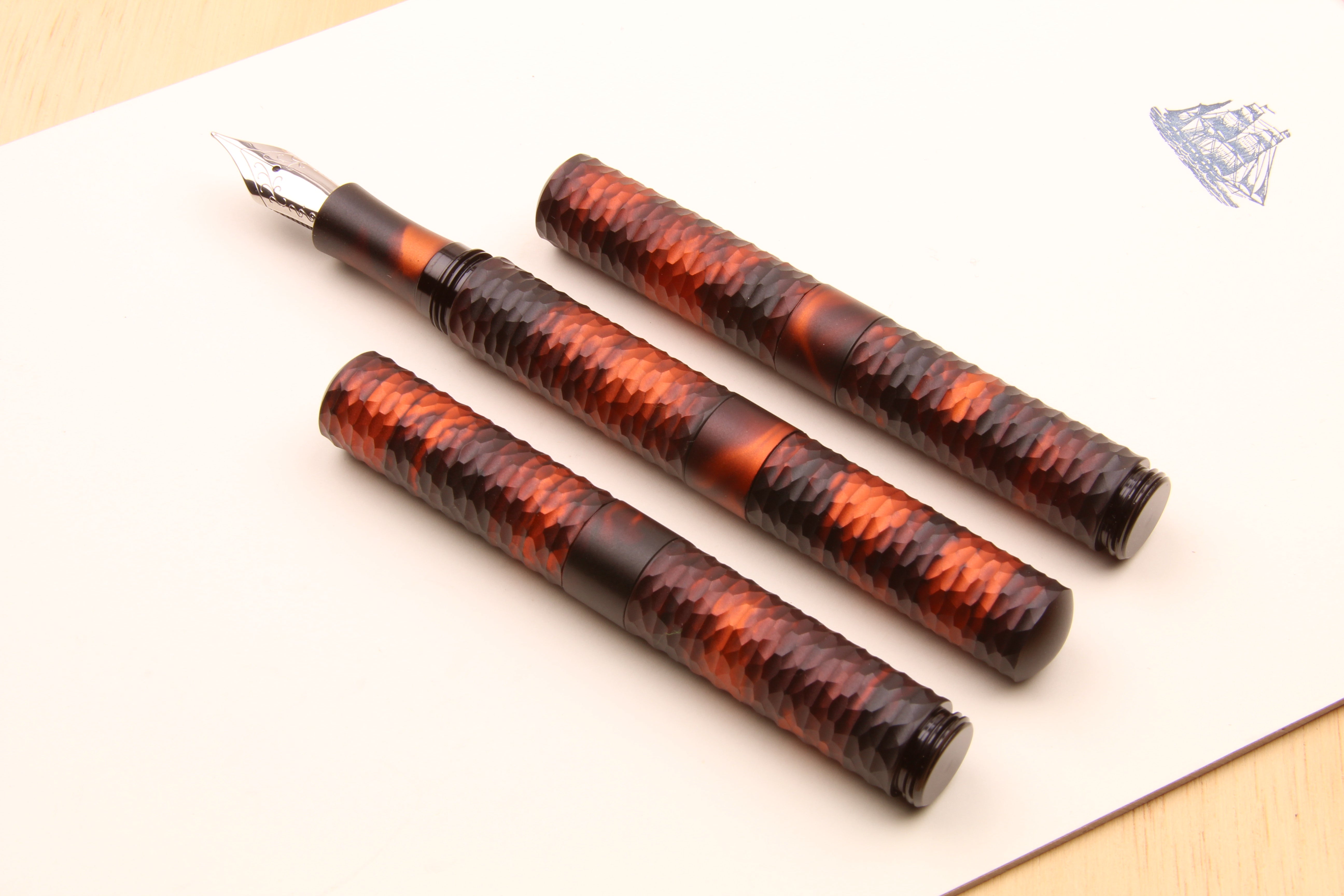 Anodized Aluminum Faceted "Pocket Six" Fountain Pen