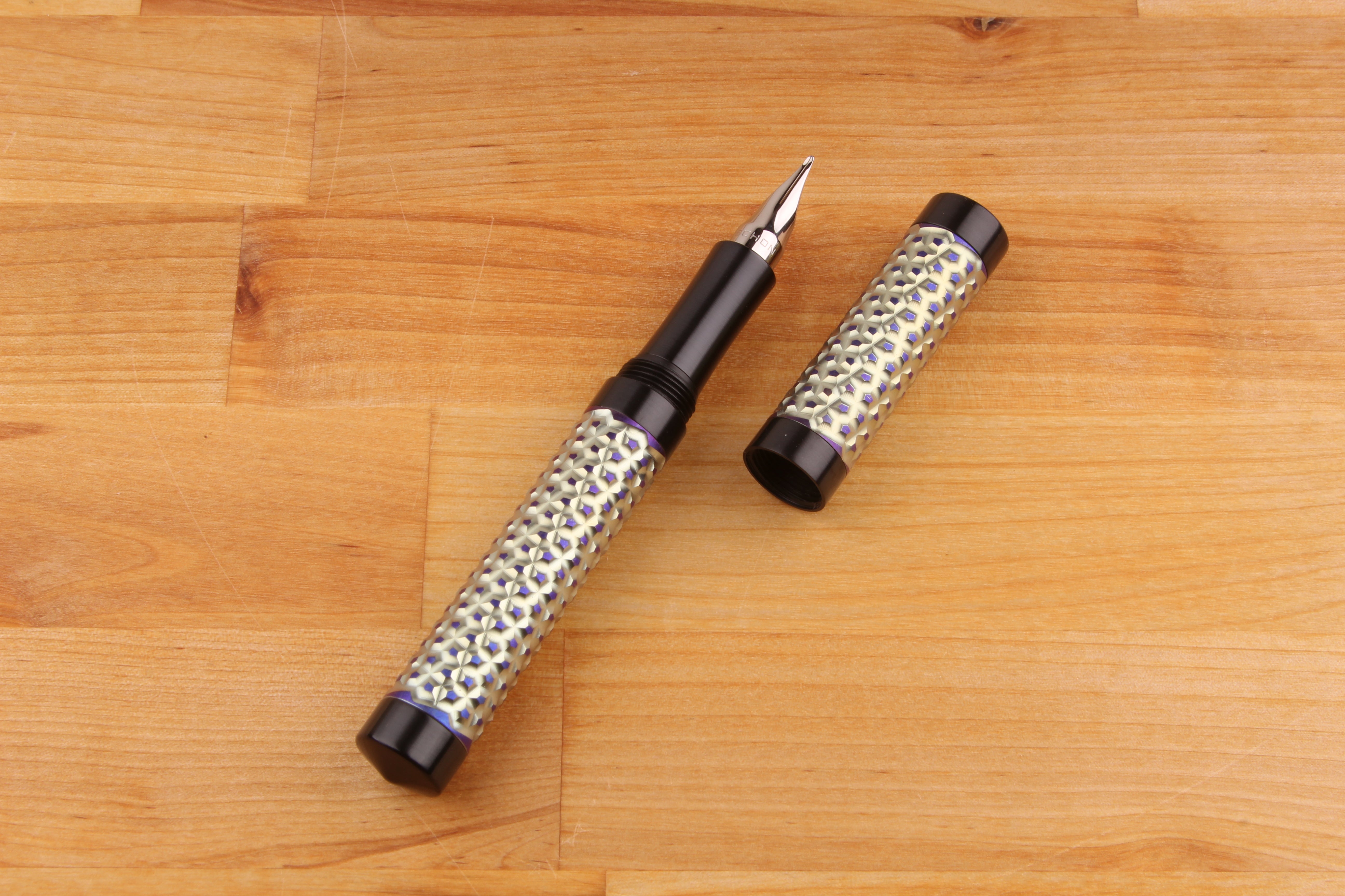 Faceted Titanium Shell Fountain Pen