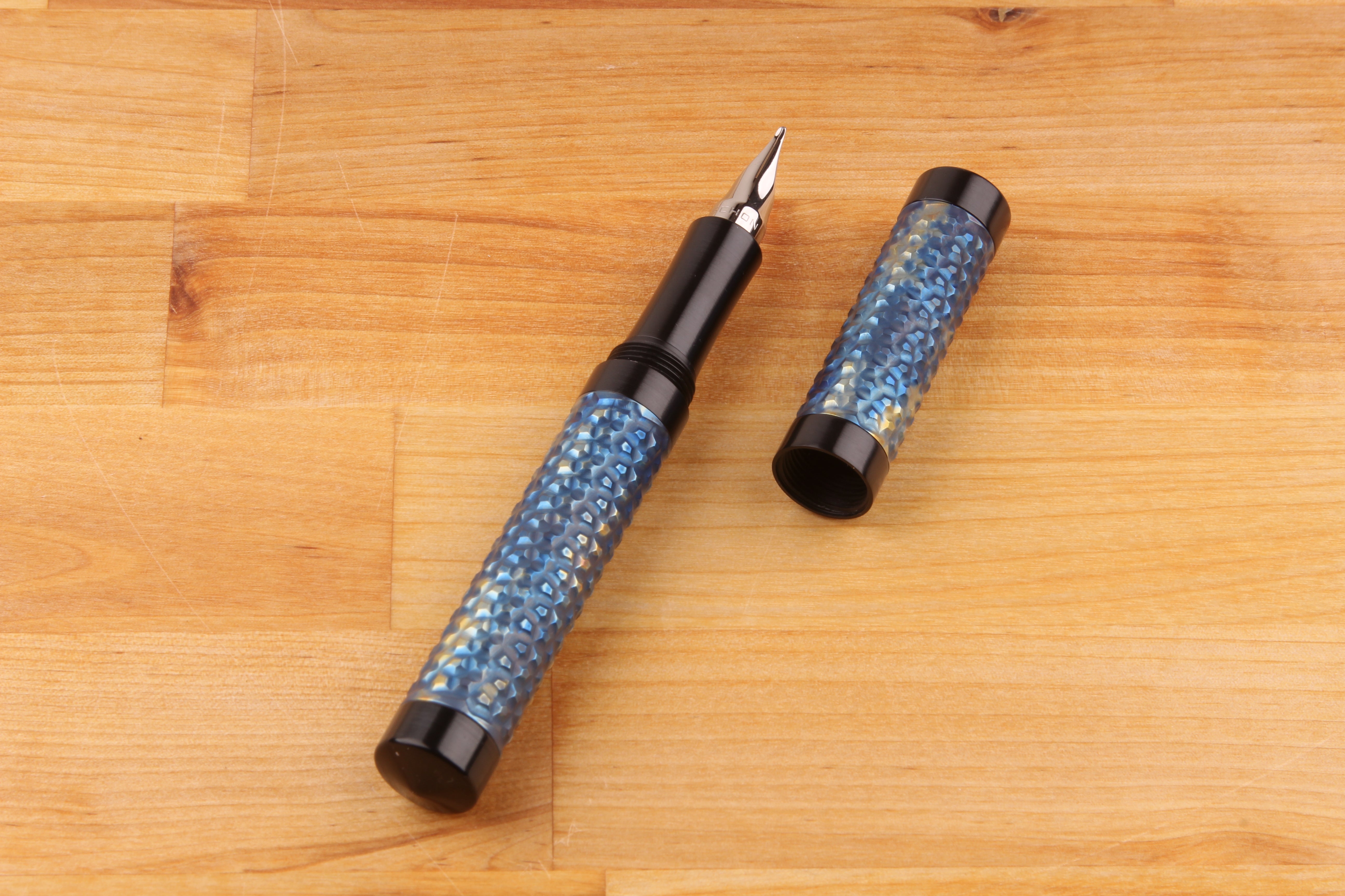 Faceted Titanium Shell Fountain Pen