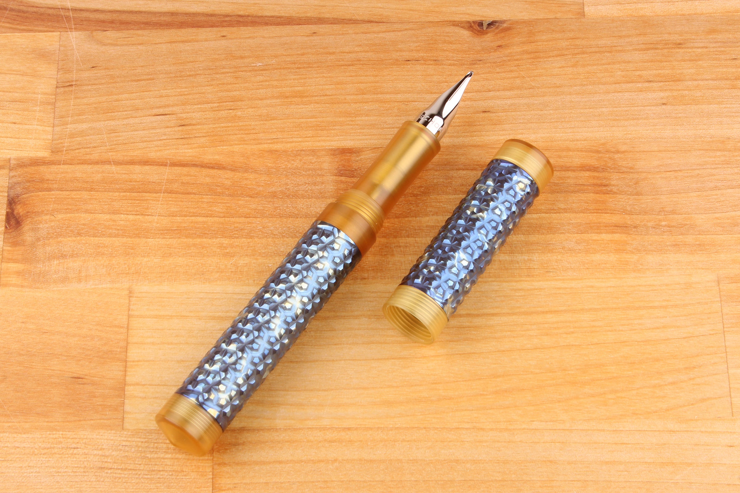Faceted Titanium Shell Fountain Pen