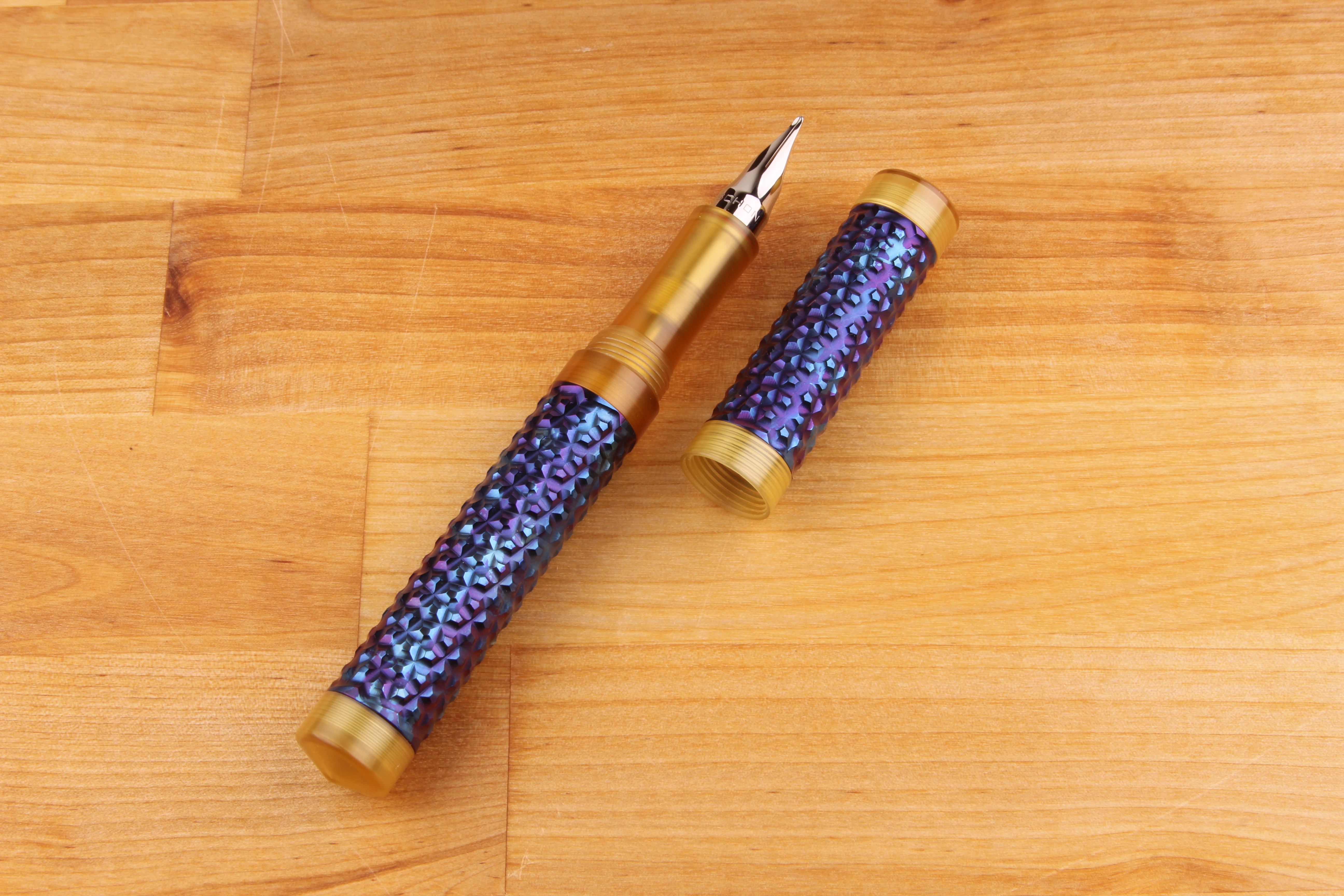 Titanium First Shell Faceted Titanium Shell Fountain Pen | Schon DSGN