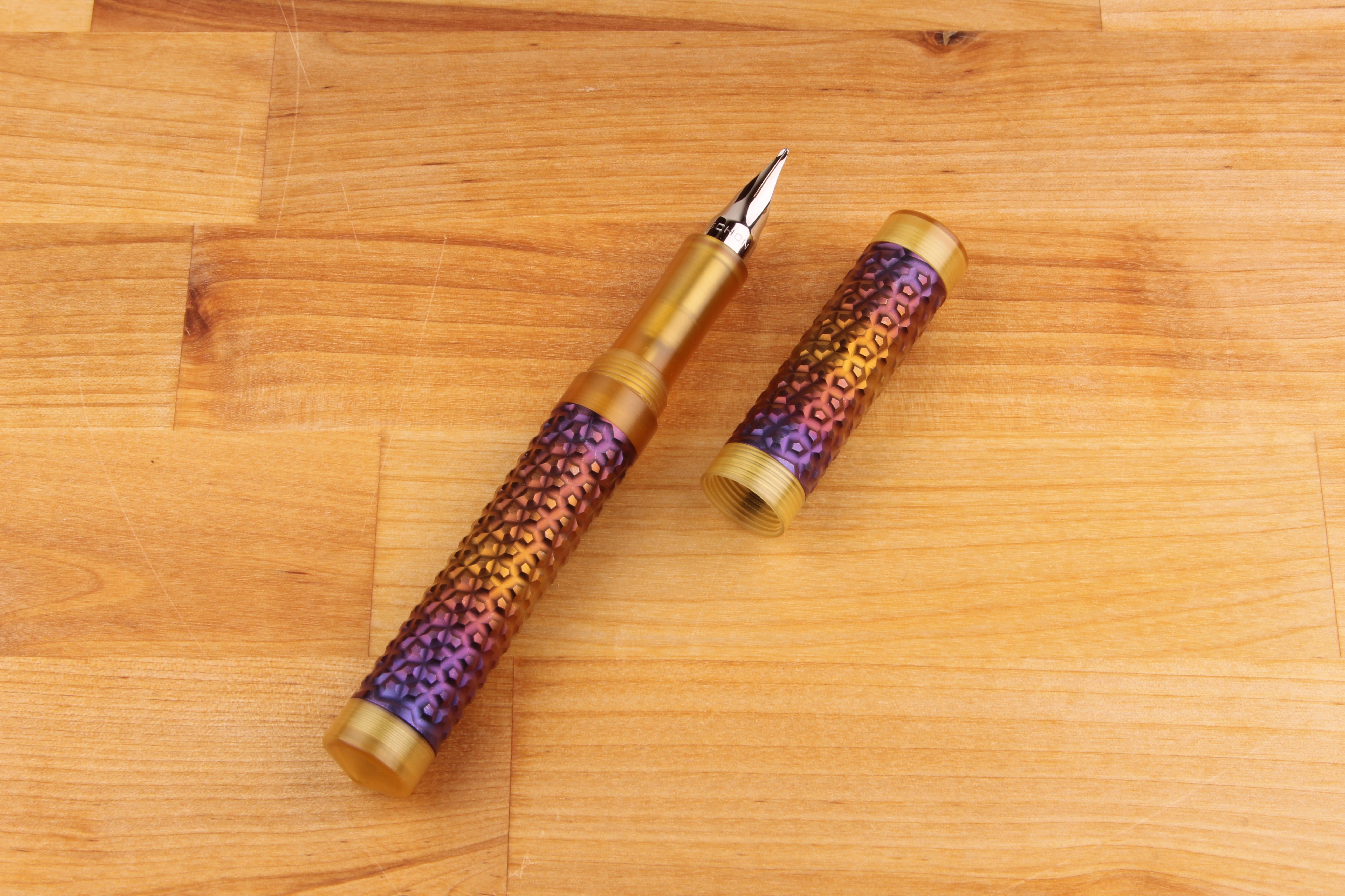 Titanium First Shell Faceted Titanium Shell Fountain Pen | Schon DSGN