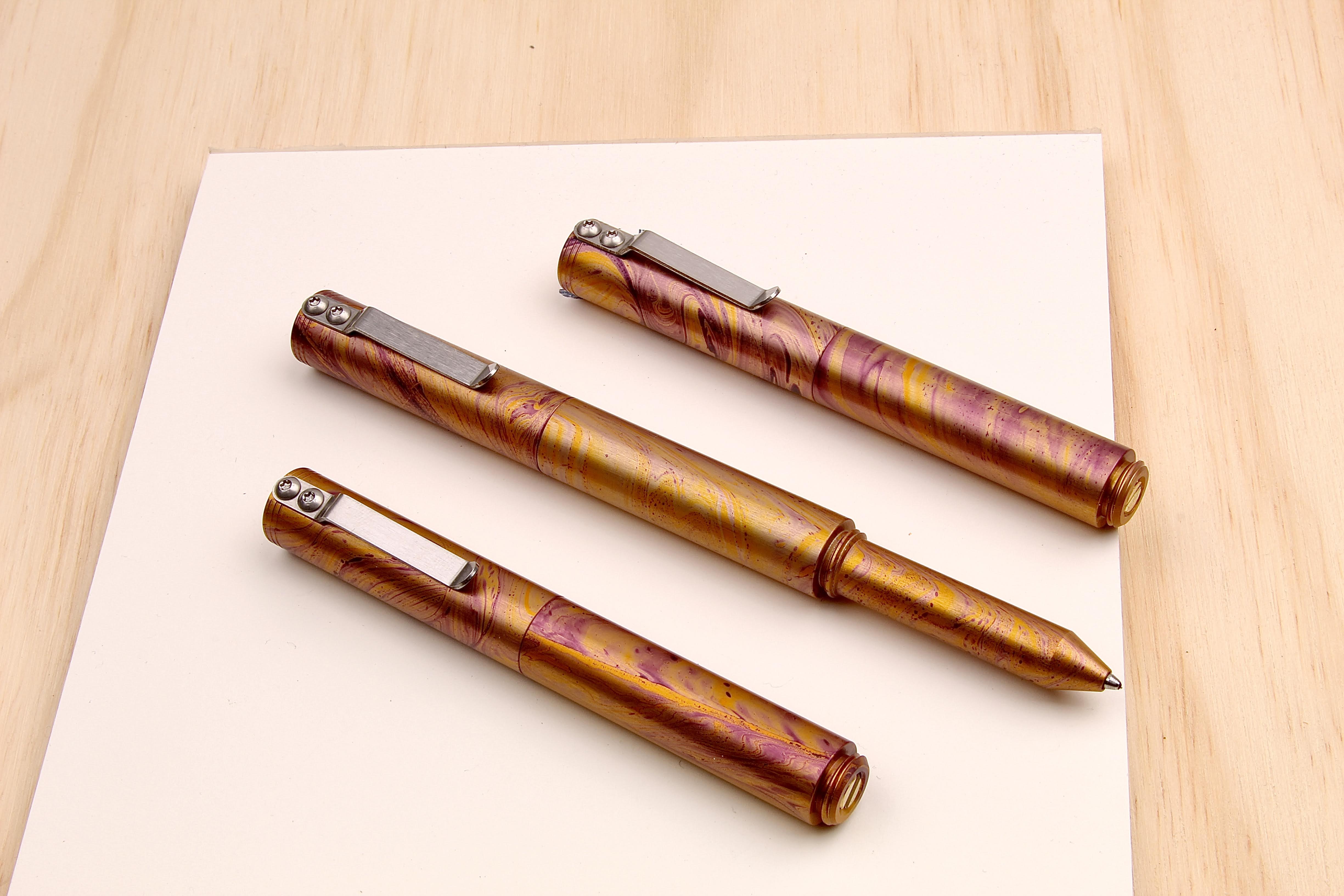 Schon DSGN | The Classic Machined Pen. Brass, Aluminum, Titanium